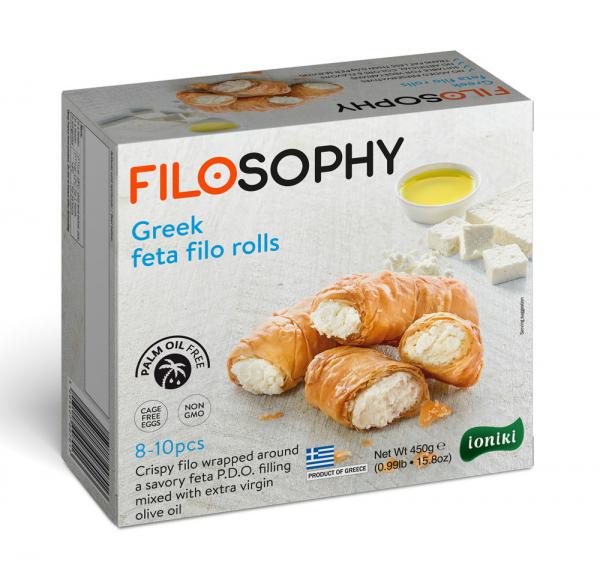 Greek feta filo rolls