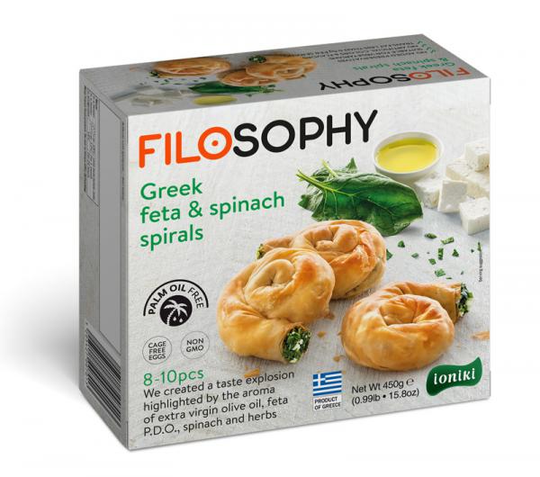 Greek feta & spinach spirals